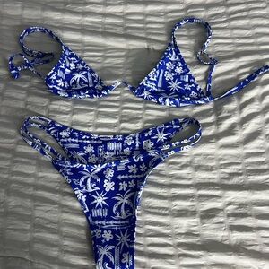 Kulani Kinis Tropical Blue and White Bikini
